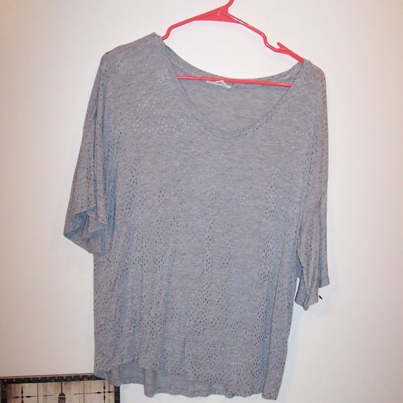 JANE & DELANCY GREY SS TUNIC TOP L - Picture 1 of 1